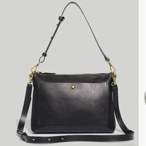 Madewell Black Leather Transport Crossbody Bag